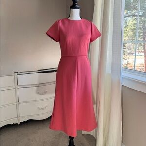 Ann Taylor Petite 0P Elegant Pink Midi Dress
